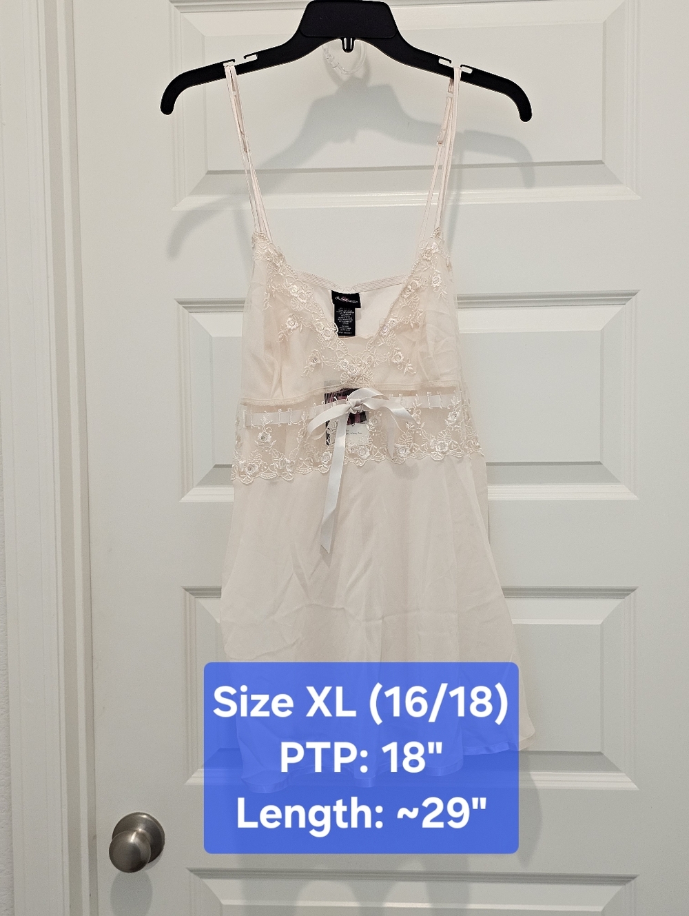 NWT Secret Treasures Pink Lace 2-Piece Babydoll & Thong Set, XL (16/18)